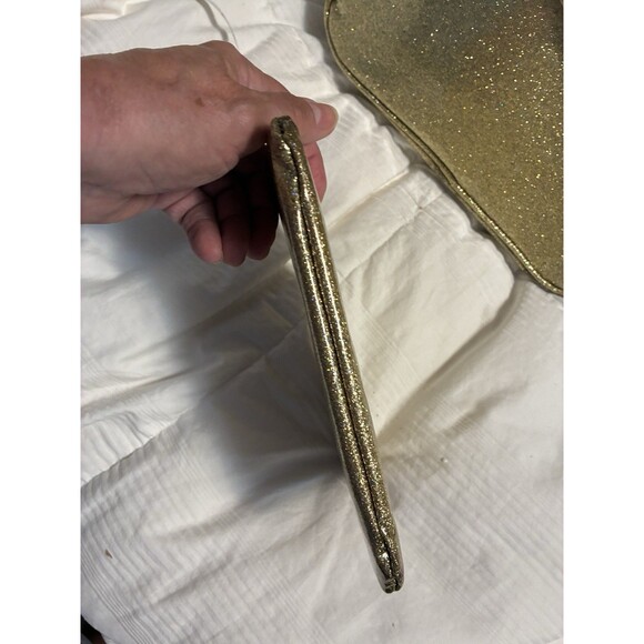 Pretty 3 Piece Make-up Bag Set Gold Glittery Pouch Cosmetic - Picture 9 of 16